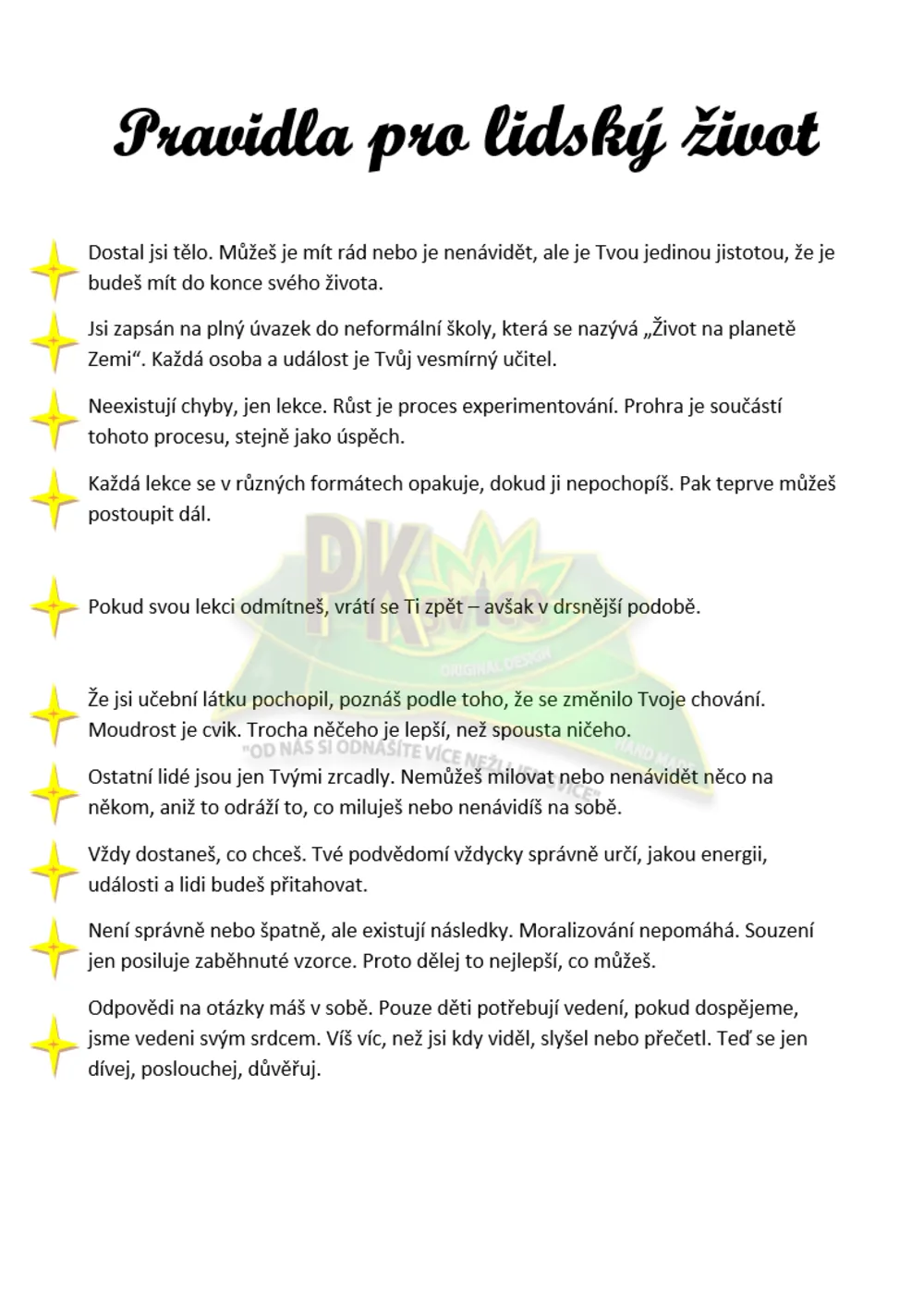 Pravidla pro lidský život